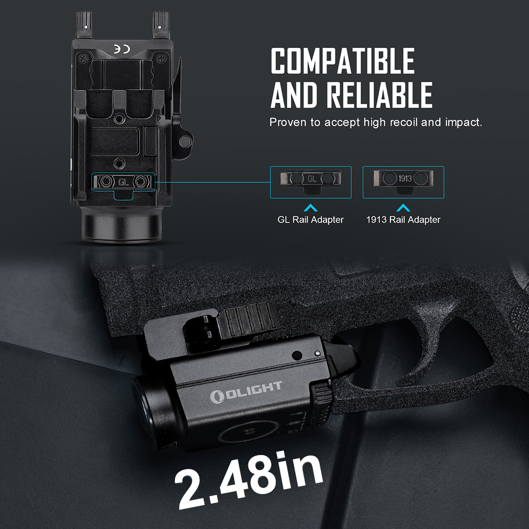 Olight Baldr S Black 800 Lumen Pistol Flashlight with Green Laser